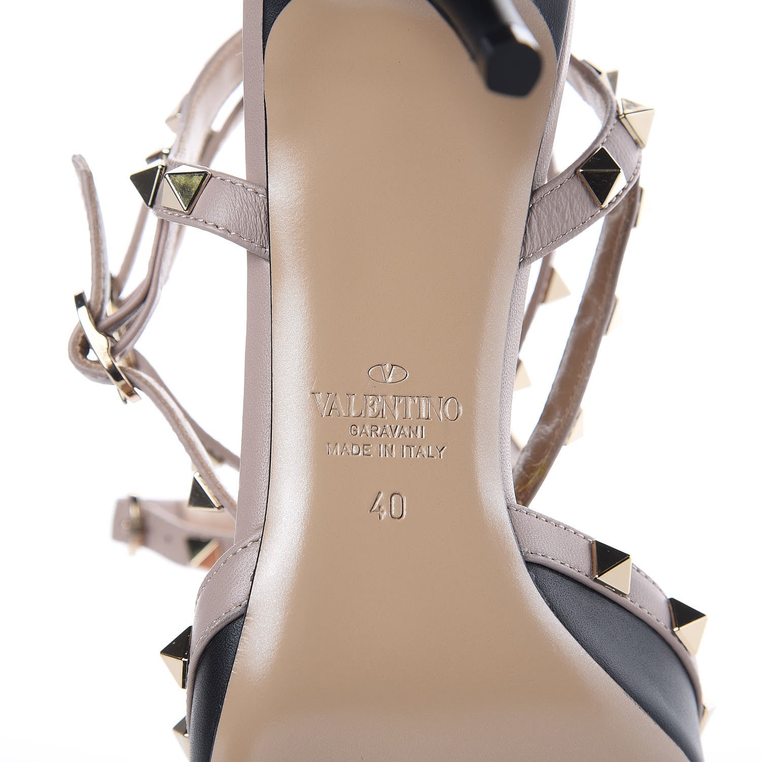 Valentino Garavani Calfskin Nappa Rockstud Ankle Strap 65mm Pumps 40 Black Poudre 6 of 8