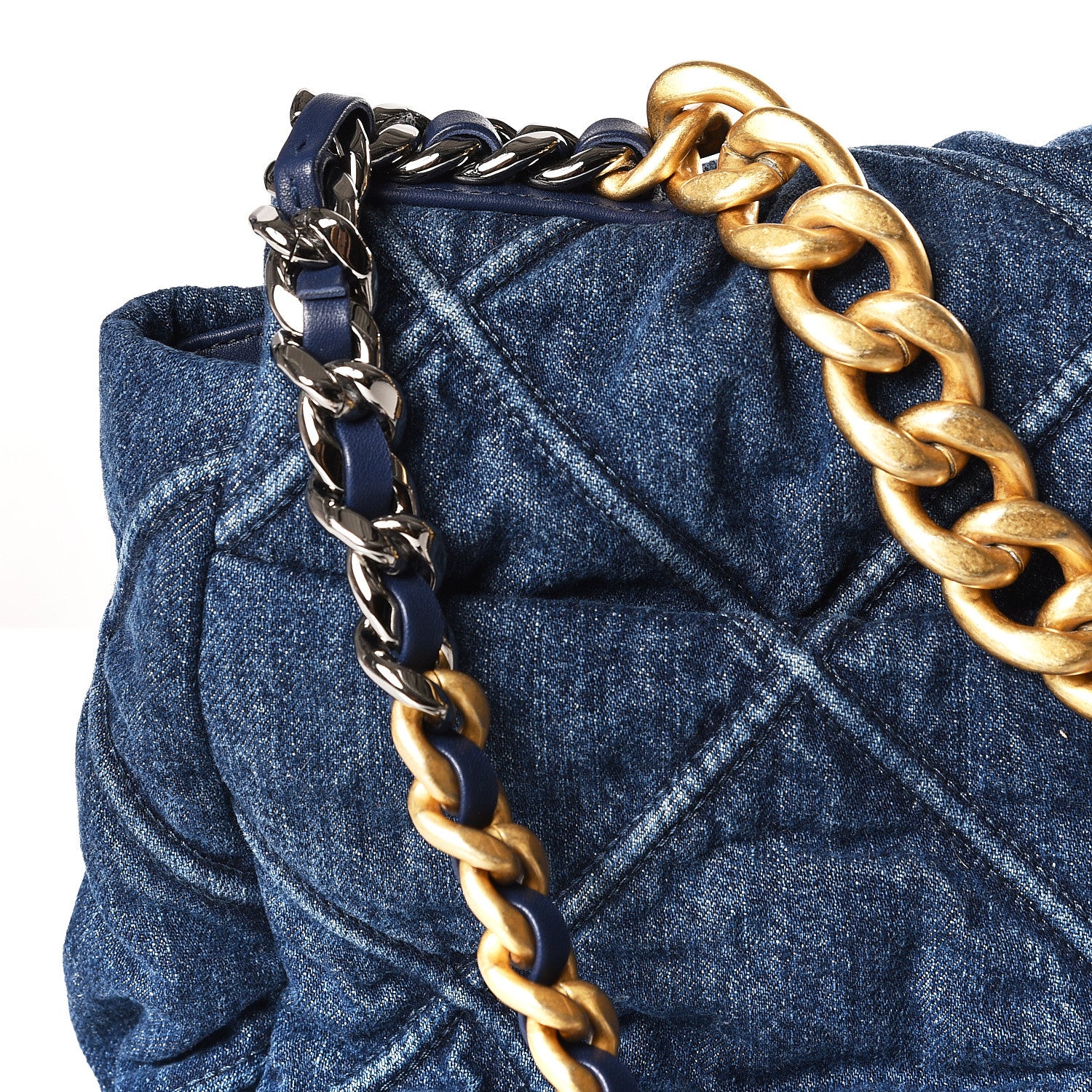 Chanel Denim Quilted Large 19 Flap Blue 8 of 12