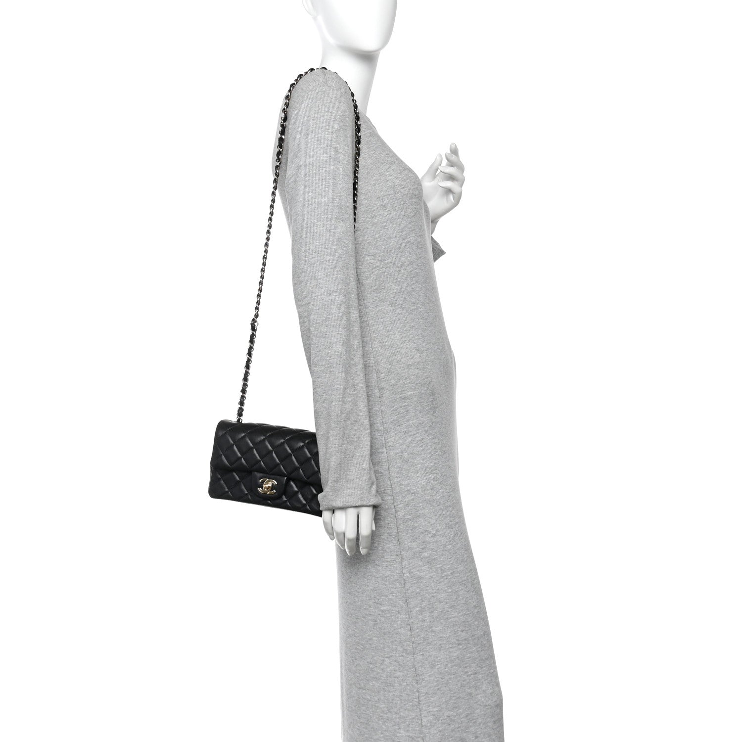 Chanel Lambskin Quilted Mini Rectangular Flap Black 2 of 10