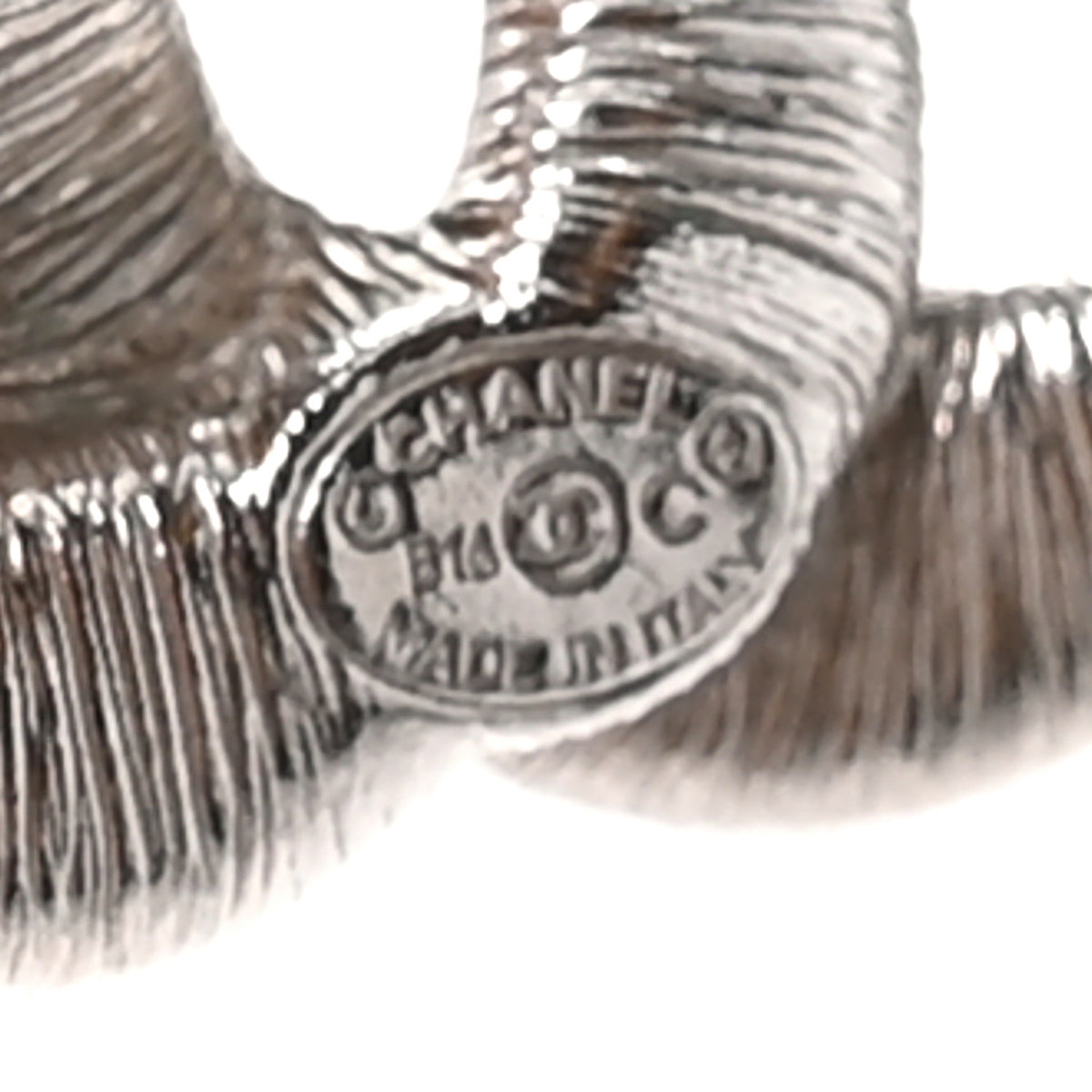 Chanel Crystal CC Twisted Earrings Silver 4 of 4