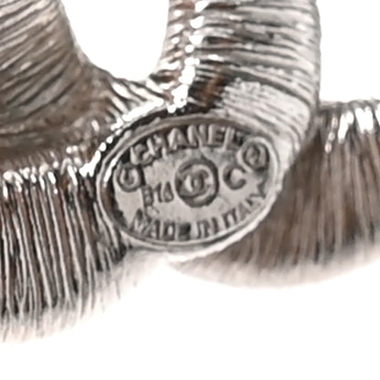 Chanel Crystal CC Twisted Earrings Silver 4 of 4