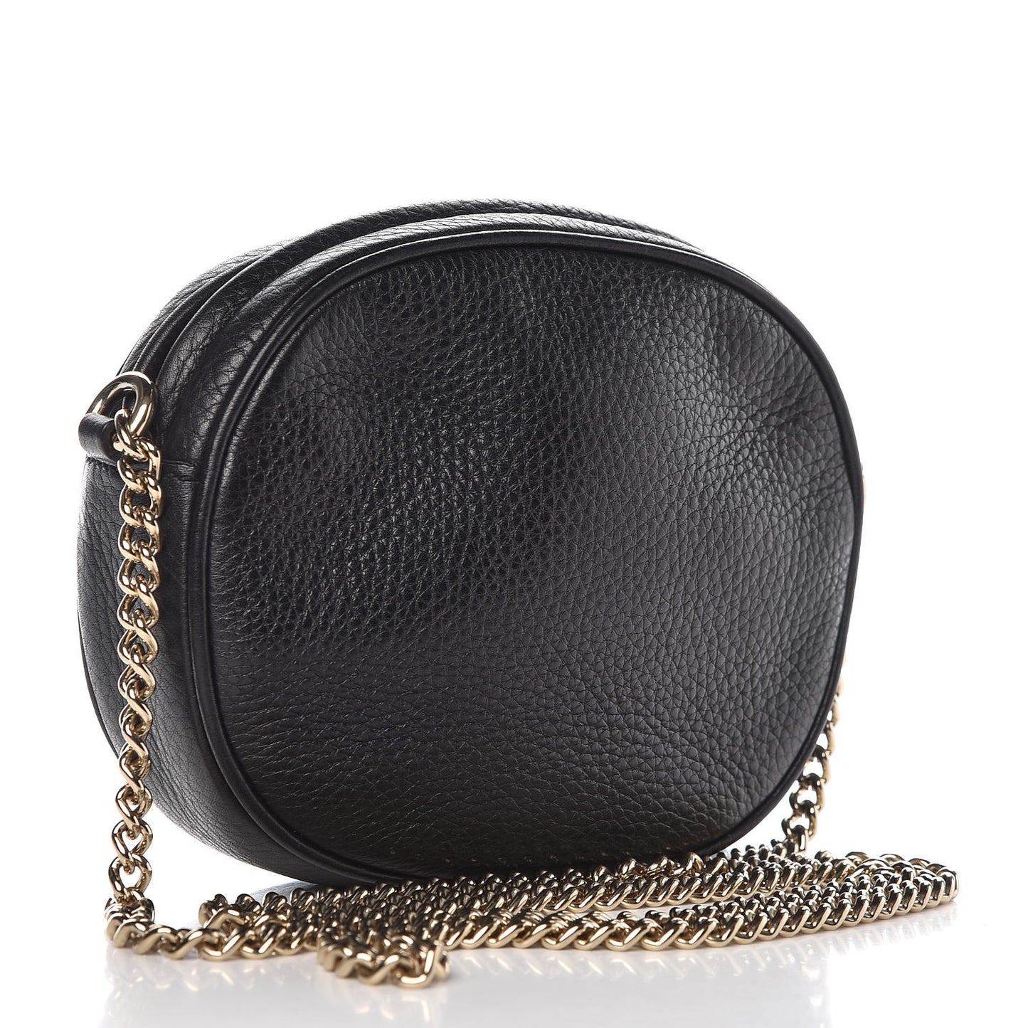 Pebbled Calfskin Mini Soho Chain Bag Black