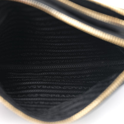 Prada Tessuto Nylon Soft Calf Double Zip Crossbody Bag Black 11 of 27