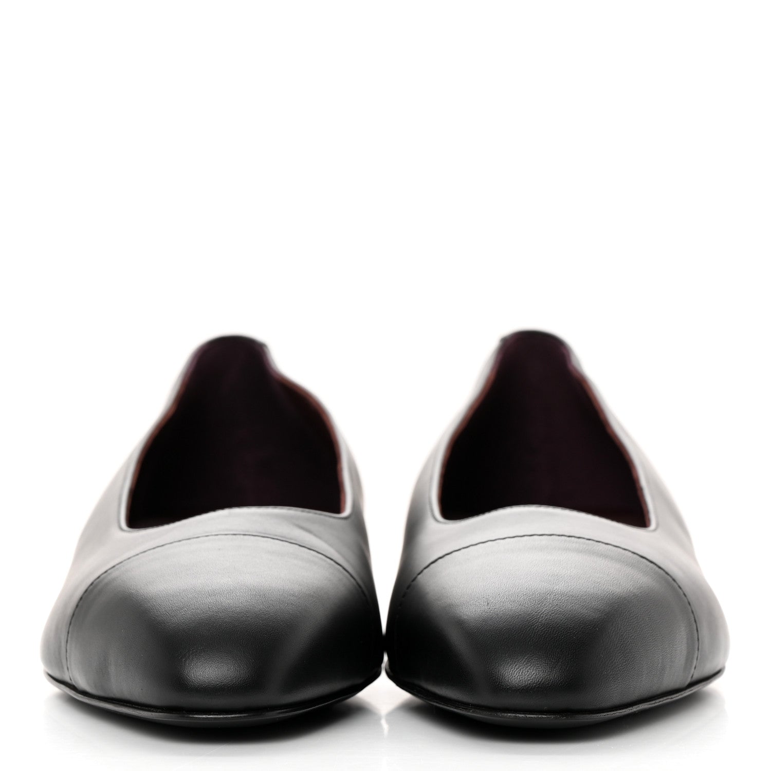 Chanel Lambskin Cap Toe Ballerina Flats 39 Black 2 of 9