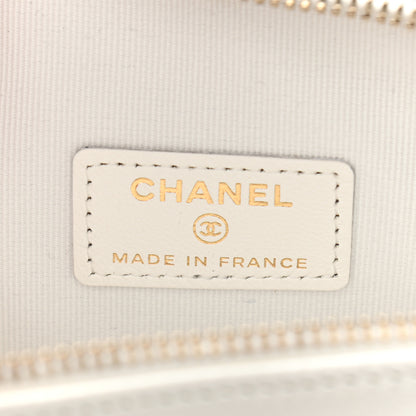 Chanel Lambskin Quilted CC In Love Heart Clutch With Chain White 6 of 11