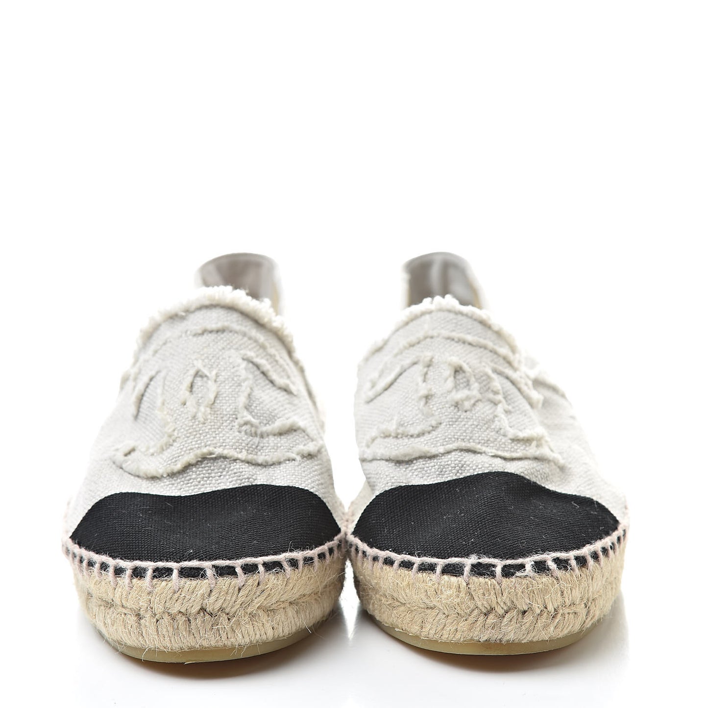 Linen CC Espadrilles 41 Beige Black