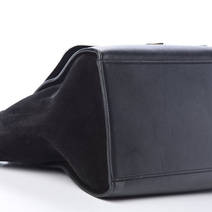 Celine Smooth Calfskin Suede Medium Bi-Color Trapeze Black 10 of 21