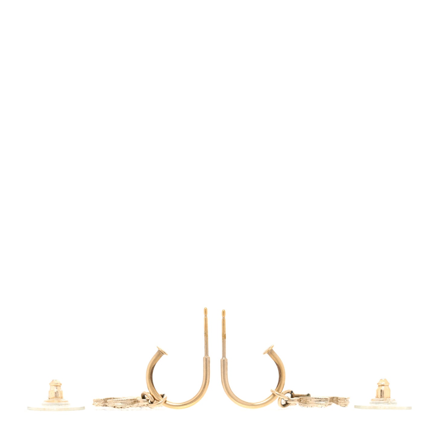 Crystal CC Drop Earrings Gold