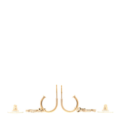 Chanel Crystal CC Drop Earrings Gold 3 of 4