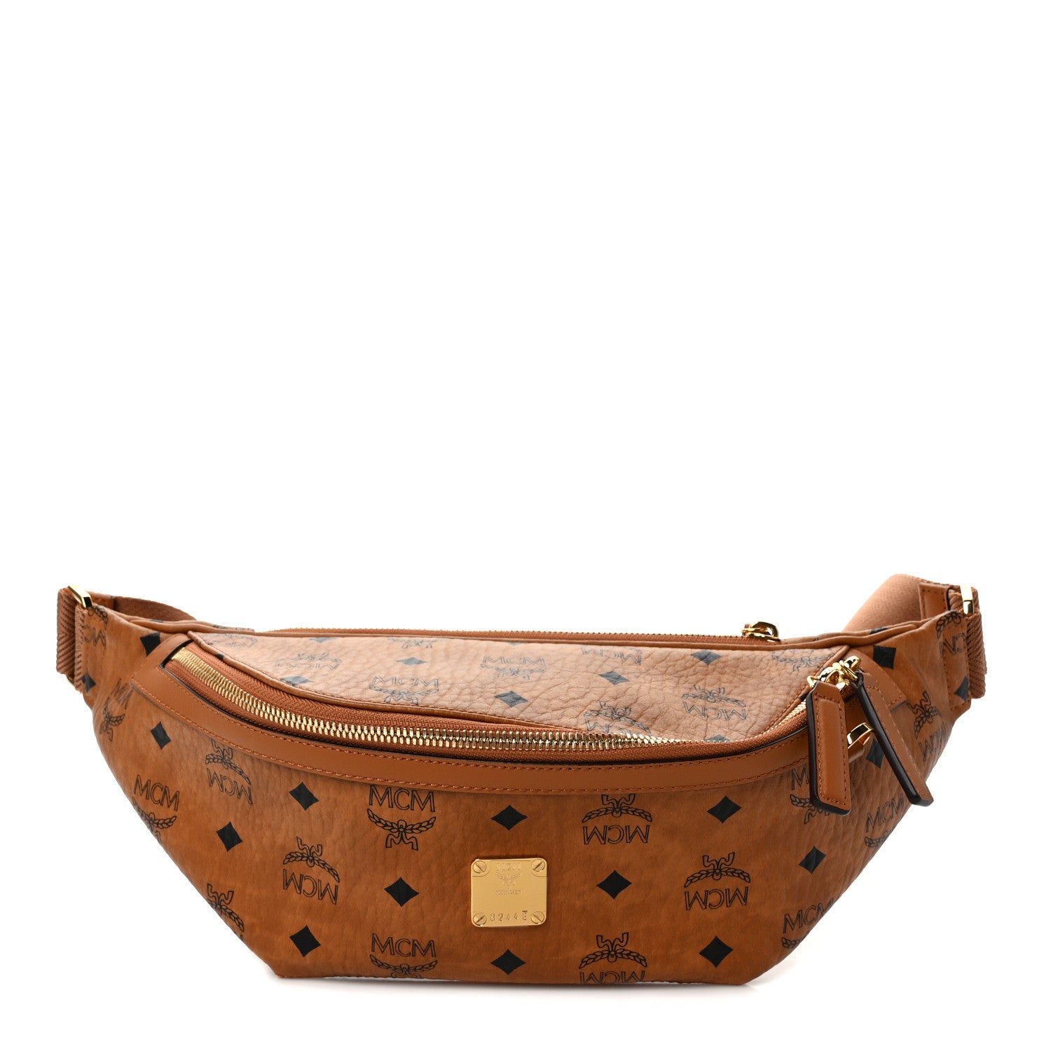 MCM Visetos Small Fusten Belt Bag Cognac 1 of 8