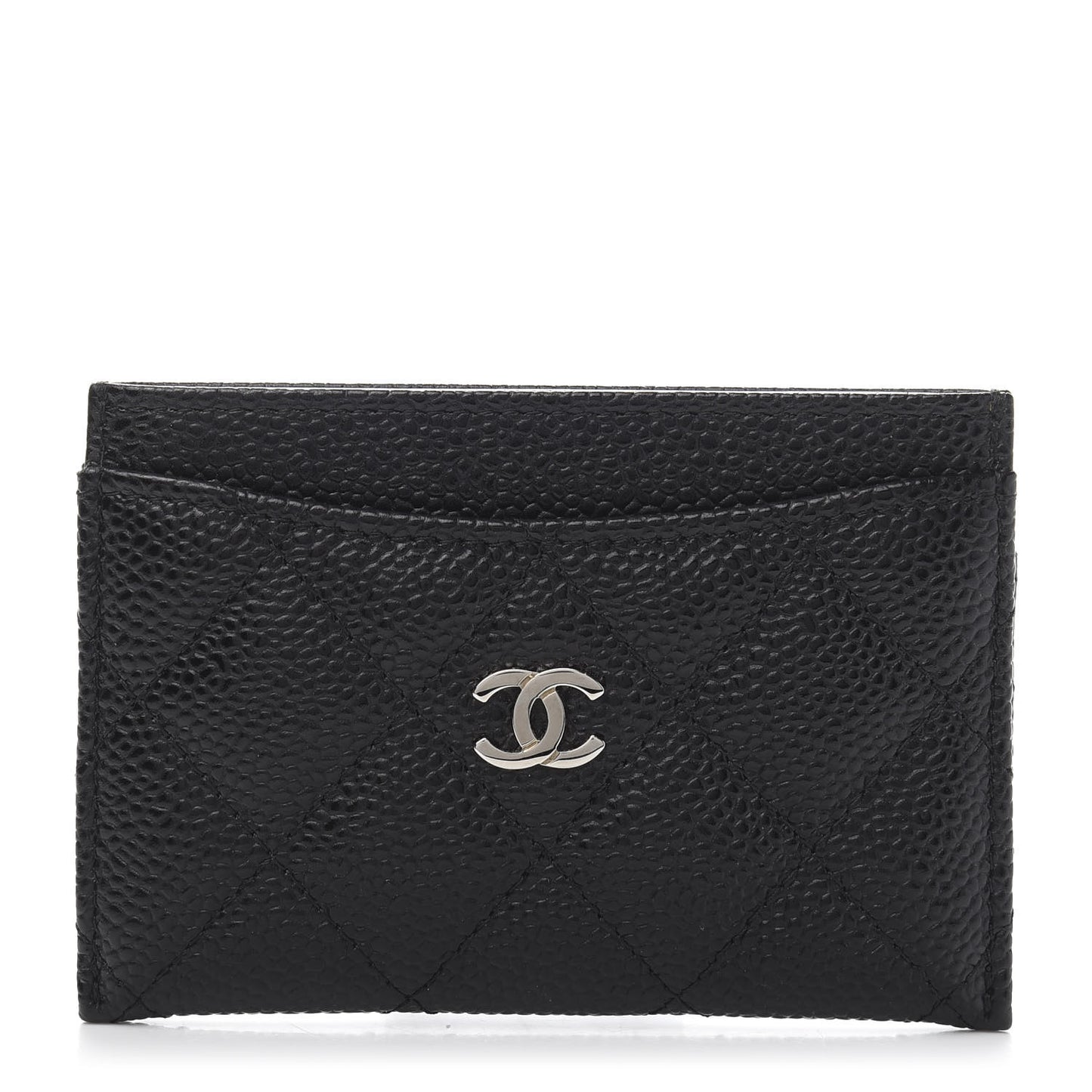 Caviar Quilted Card Holder Black