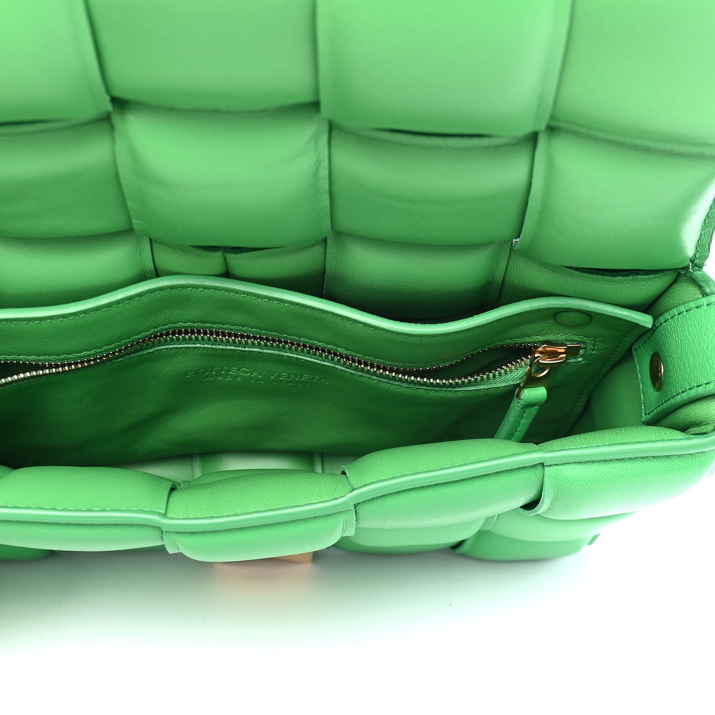Nappa Maxi Intreccio Padded Cassette Crossbody Bag Grass