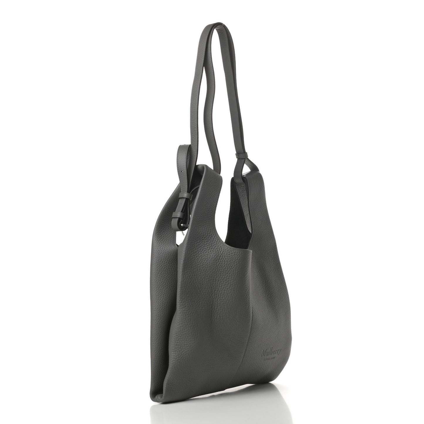Calfskin Heavy Grain Oversized Portobello Tote Charcoal