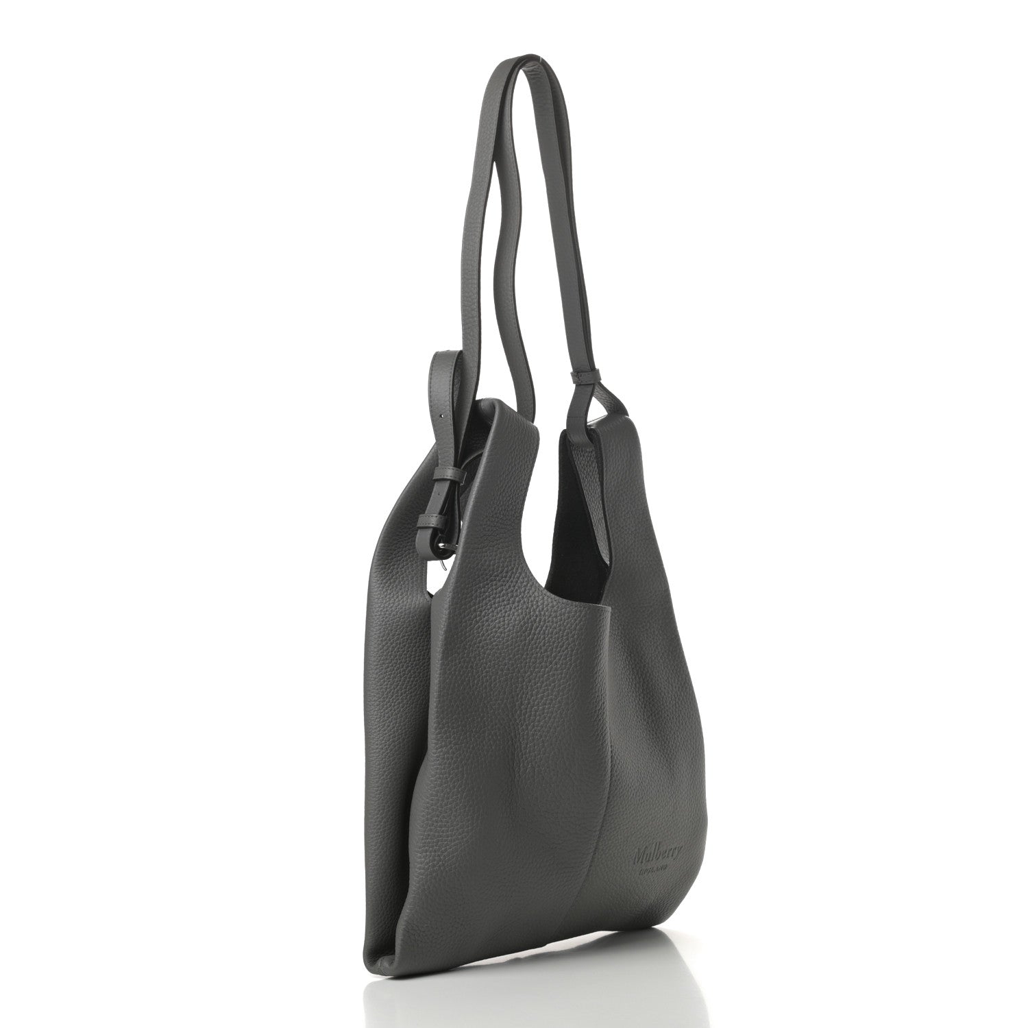 Mulberry Calfskin Heavy Grain Oversized Portobello Tote Charcoal 3 of 10