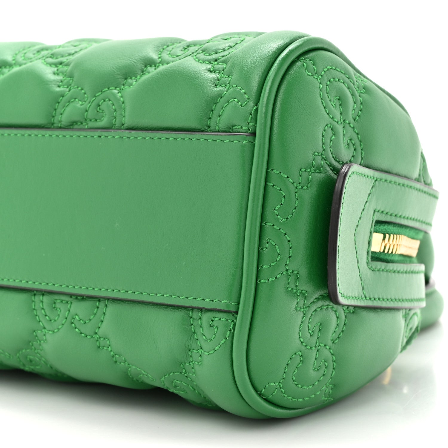 Gucci Calfskin GG Matelasse Mini Bowler Bag Spring Green Natural 9 of 10