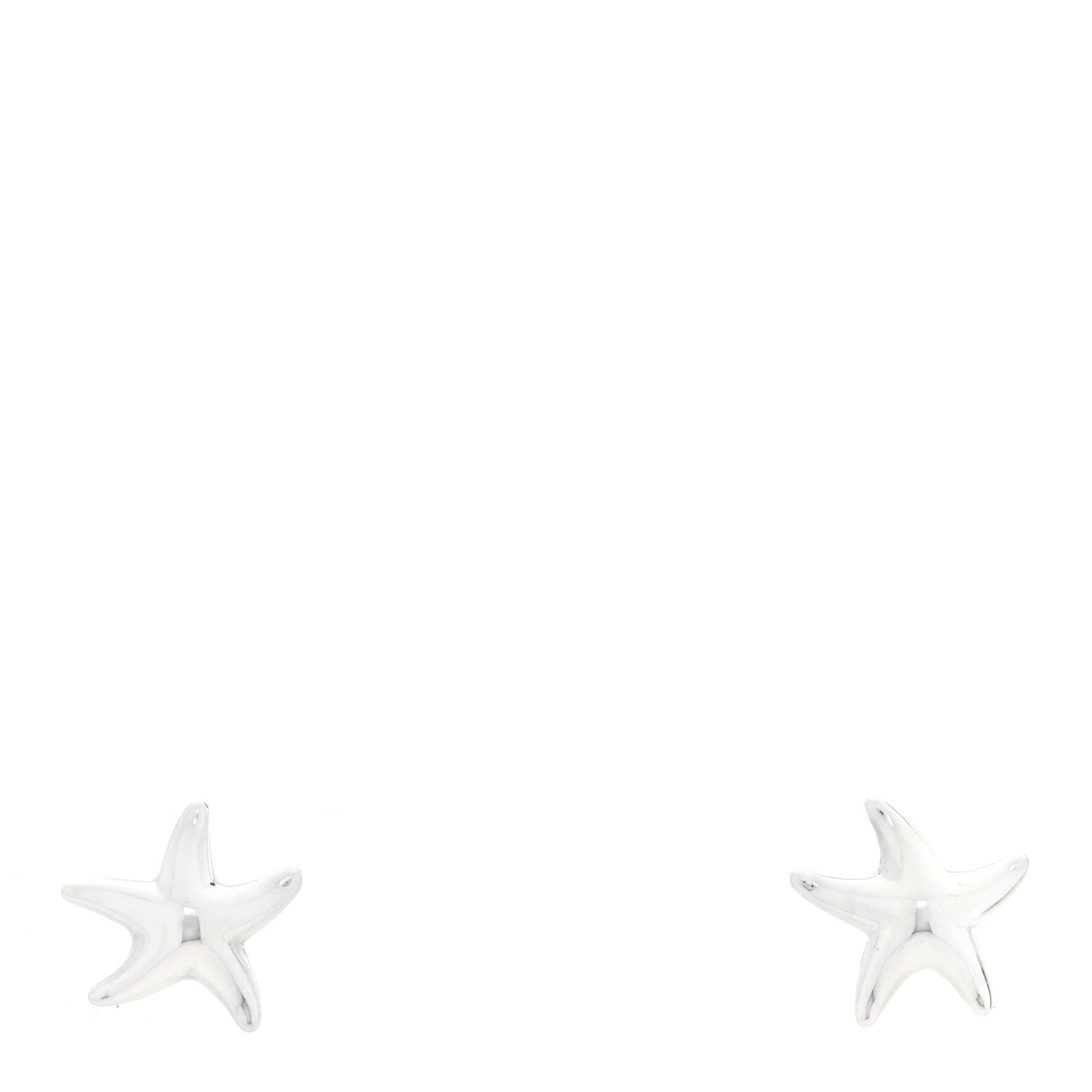 Tiffany Sterling Silver 12mm Elsa Peretti Starfish Earrings 1 of 5