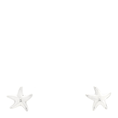 Tiffany Sterling Silver 12mm Elsa Peretti Starfish Earrings 1 of 5