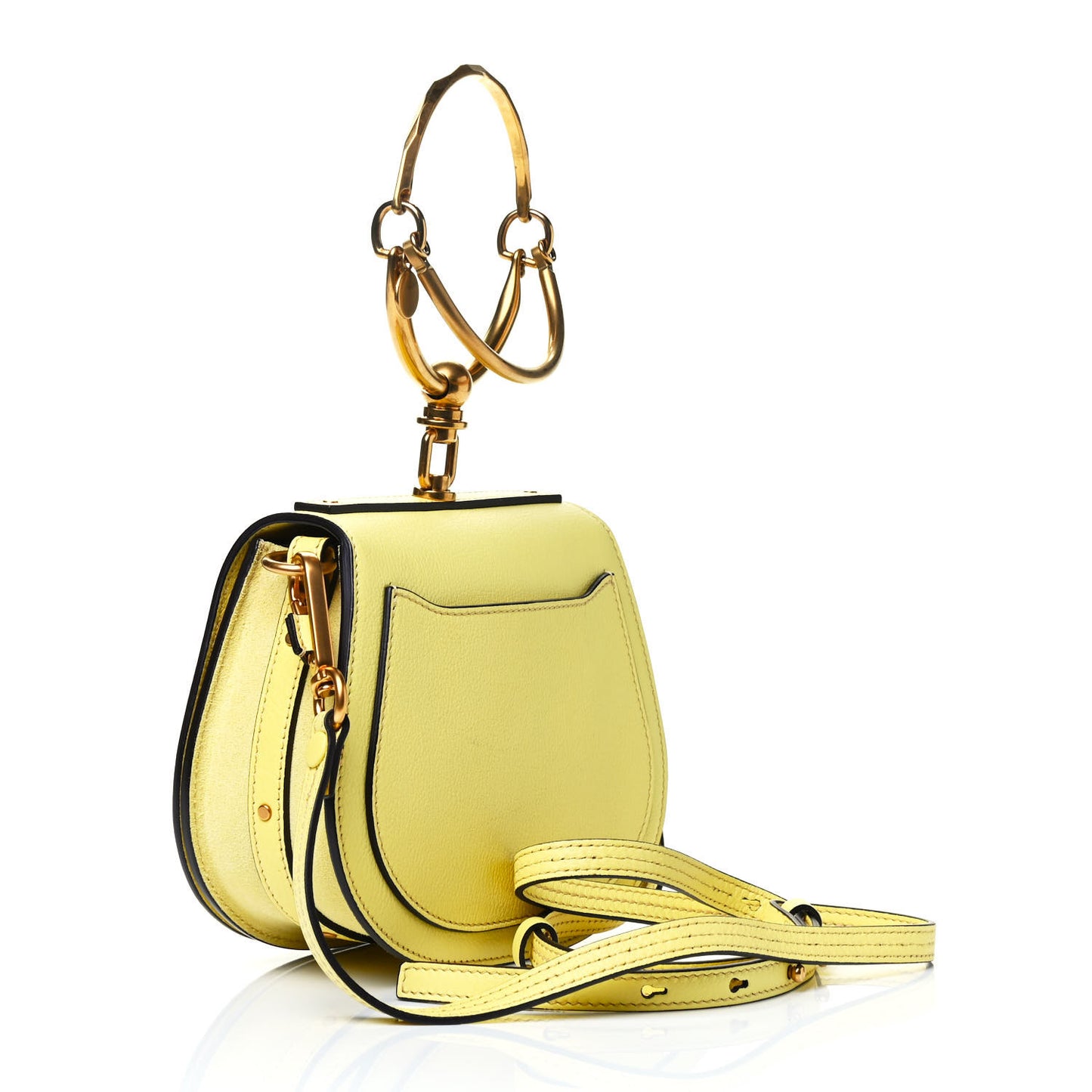 Calfskin Suede Small Nile Bracelet Bag Lemonade