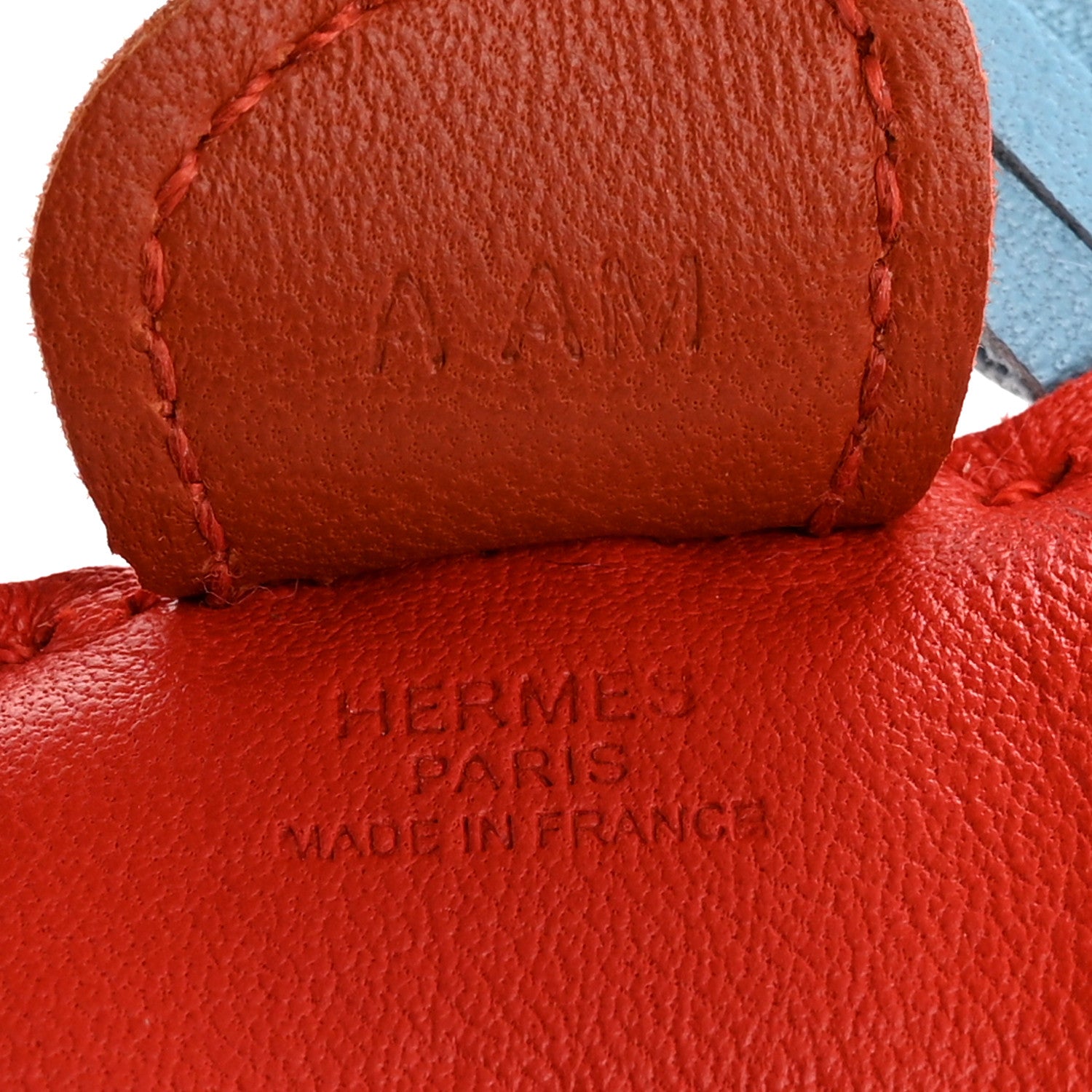 Hermes Milo Lambskin Grigri Rodeo Horse Bag Charm PM Capucine Celeste Cornaline 3 of 7
