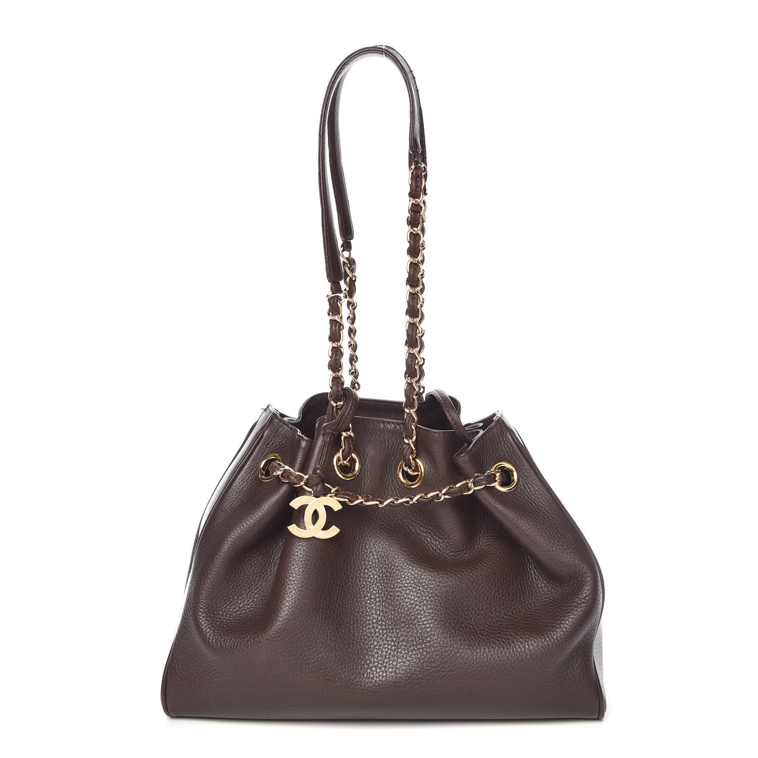 Chanel Deerskin Drawstring Shoulder Bag Brown 1 of 15