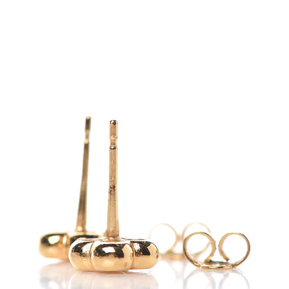 Louis Vuitton Brass Flower Full Stud Earrings Gold 3 of 3