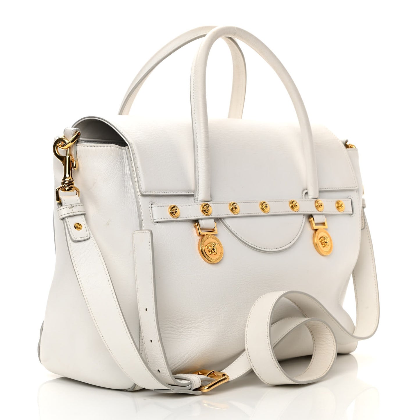 Vitello Calfskin Large Signature Tote White