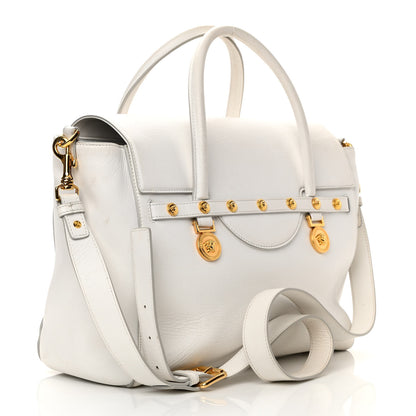 Versace Vitello Calfskin Large Signature Tote White 2 of 16