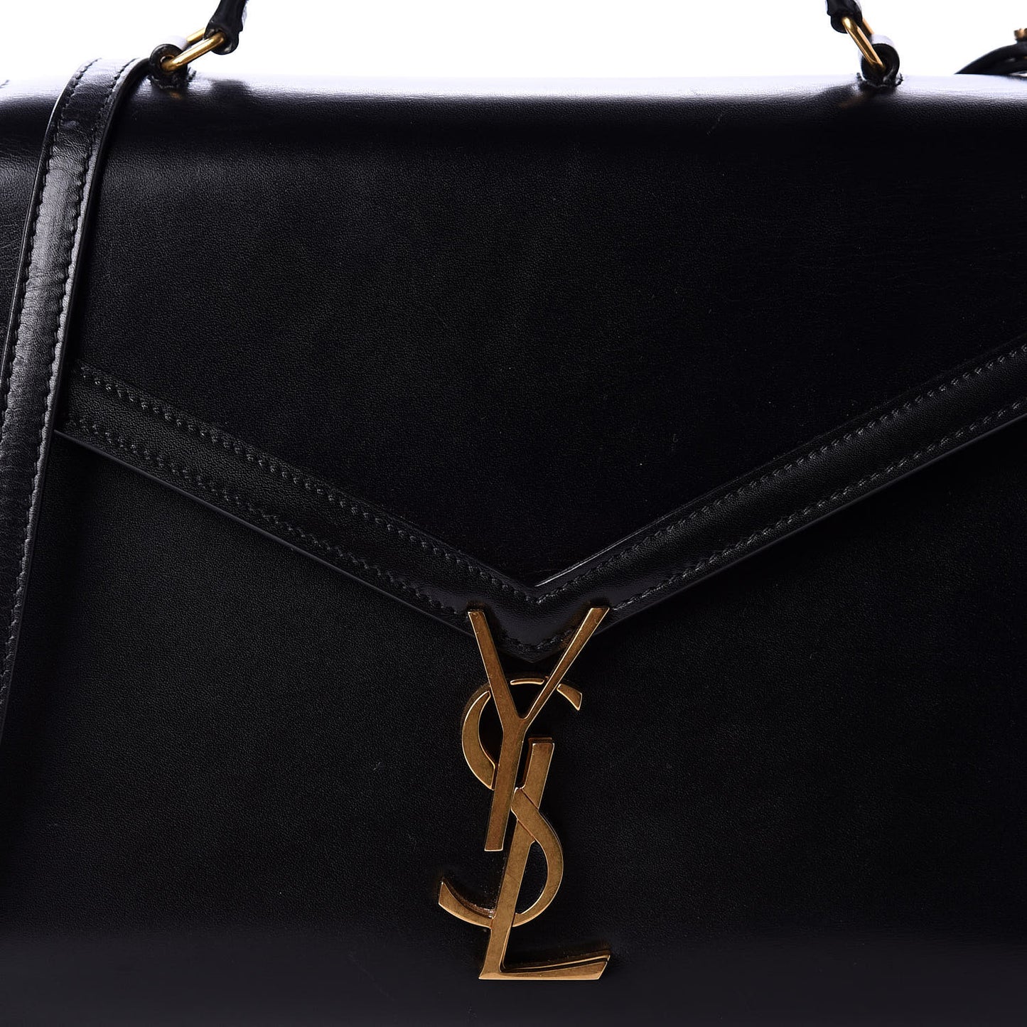 Smooth Calfskin Medium Classic Monogram Cassandra Top Handle Black Rouge Legion