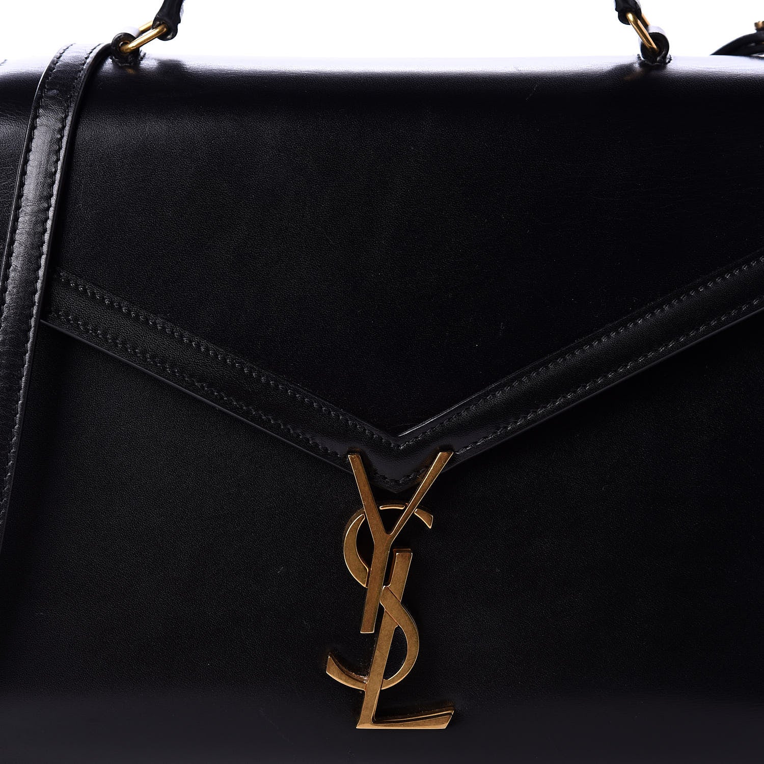 Saint Laurent Smooth Calfskin Medium Classic Monogram Cassandra Top Handle Black Rouge Legion 13 of 13