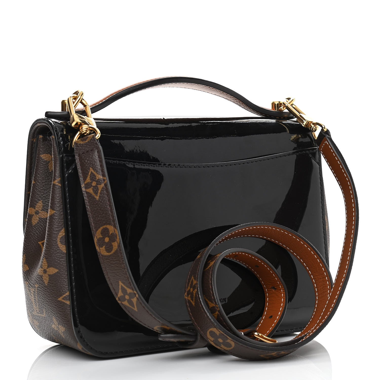 Louis Vuitton Patent Calfskin Monogram Cherrywood BB Black 3 of 9