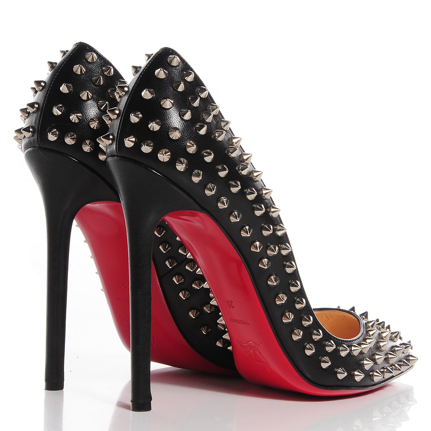 Christian Louboutin Nappa Pigalle Spikes 120 Pumps 39 Black 4 of 6
