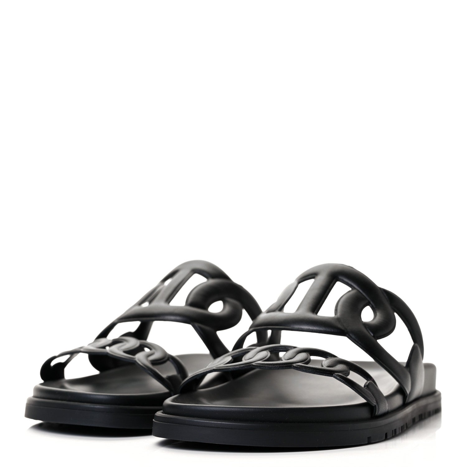 Hermes Nappa Extra Sandals 37 Black 3 of 9