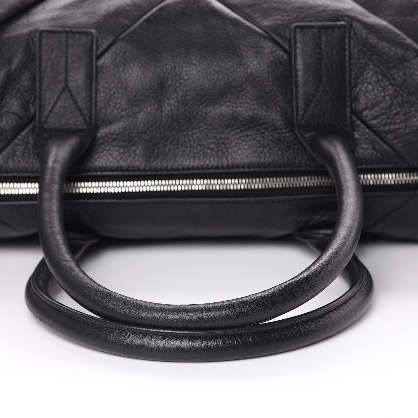 Calfskin Sac Hamptons Weekender Bag Black