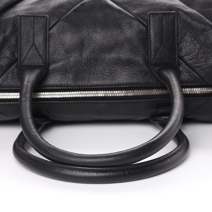Saint Laurent Calfskin Sac Hamptons Weekender Bag Black 11 of 12