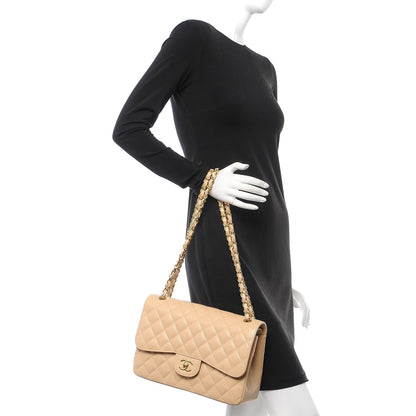 Chanel Caviar Quilted Jumbo Double Flap Beige Clair 2 of 9