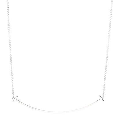 Tiffany Sterling Silver Large T Smile Pendant Necklace 1 of 6