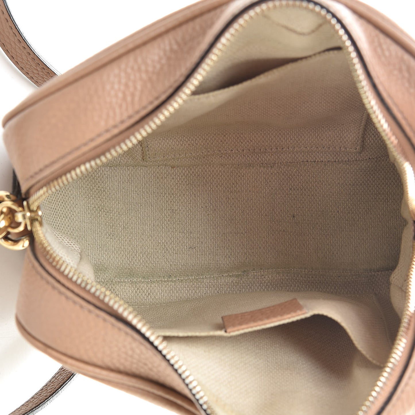 Pebbled Calfskin Small Soho Disco Bag Rose Beige