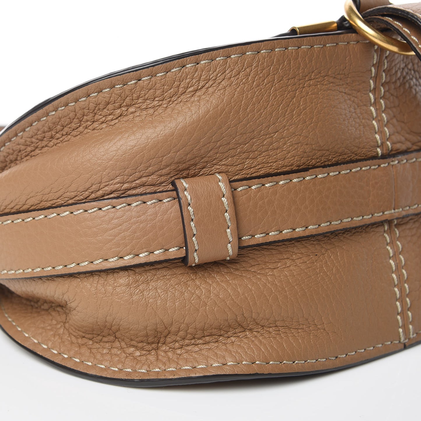 Calfskin Mini Marcie Round Crossbody Bag Nut
