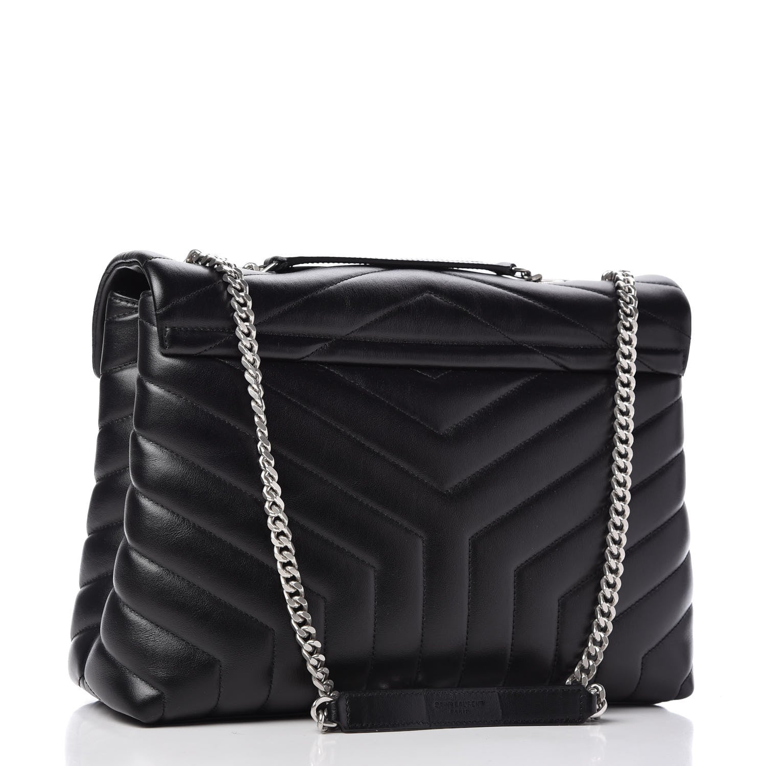 Saint Laurent Calfskin Y Quilted Monogram Medium Loulou Chain Satchel Black 3 of 10