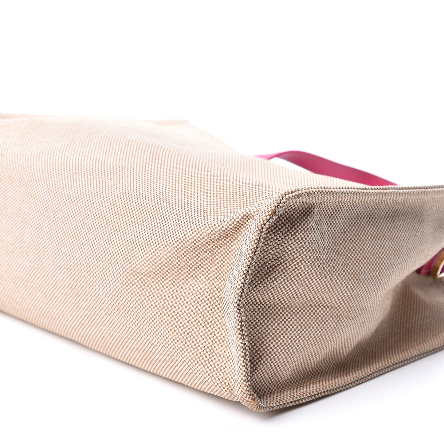 Canvas Vitello Simply Shopping Business Tote Natural Fuchsia