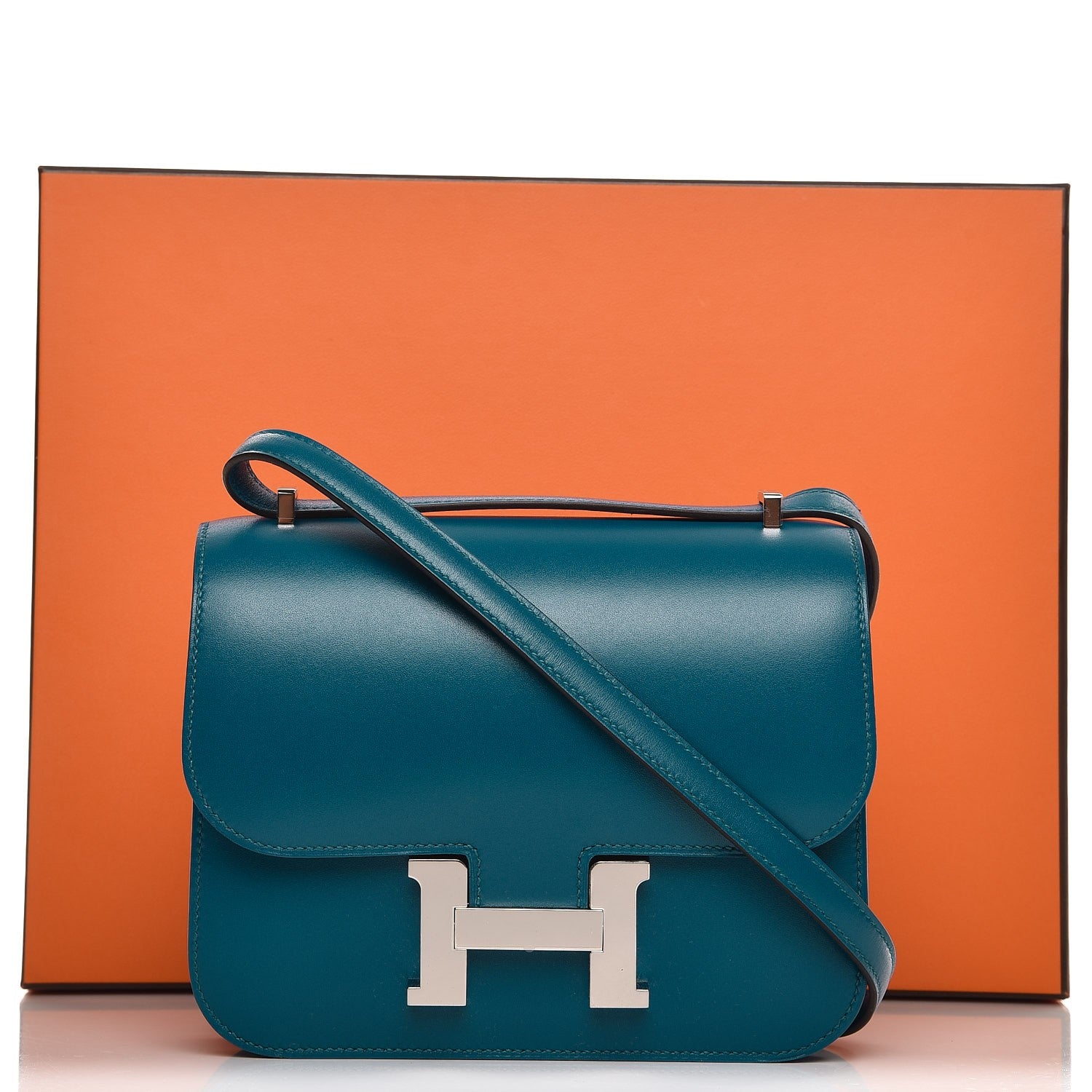 Hermes Tadelakt Constance 18 Bleu Izmir 14 of 14