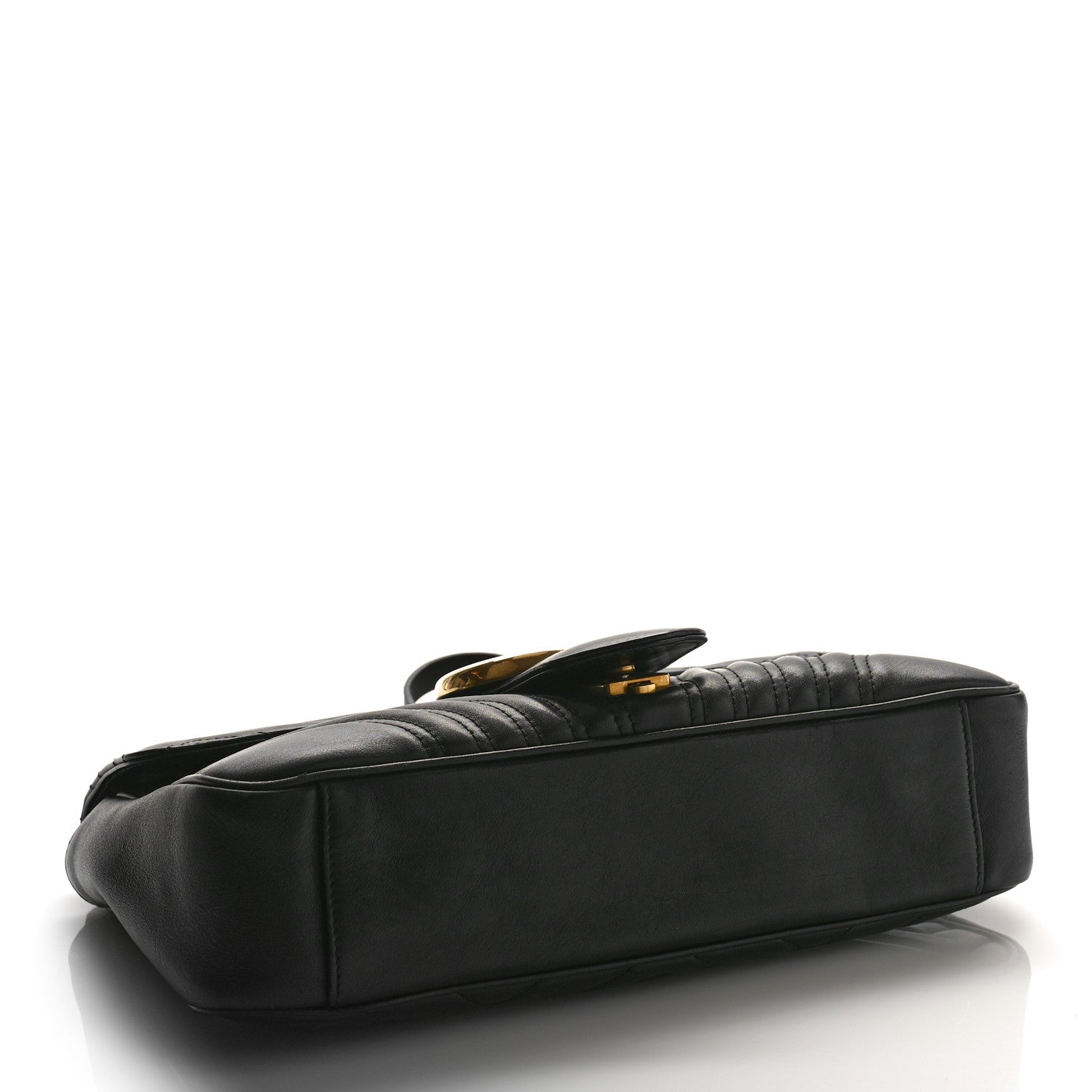 Gucci Calfskin Matelasse Medium GG Marmont Shoulder Bag Black 4 of 13