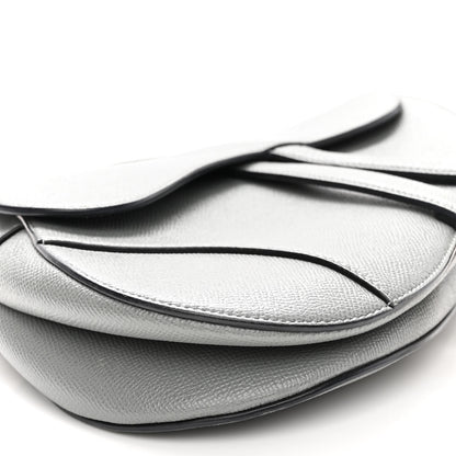 Christian Dior Grained Calfskin Saddle Bag Grey 9 of 10