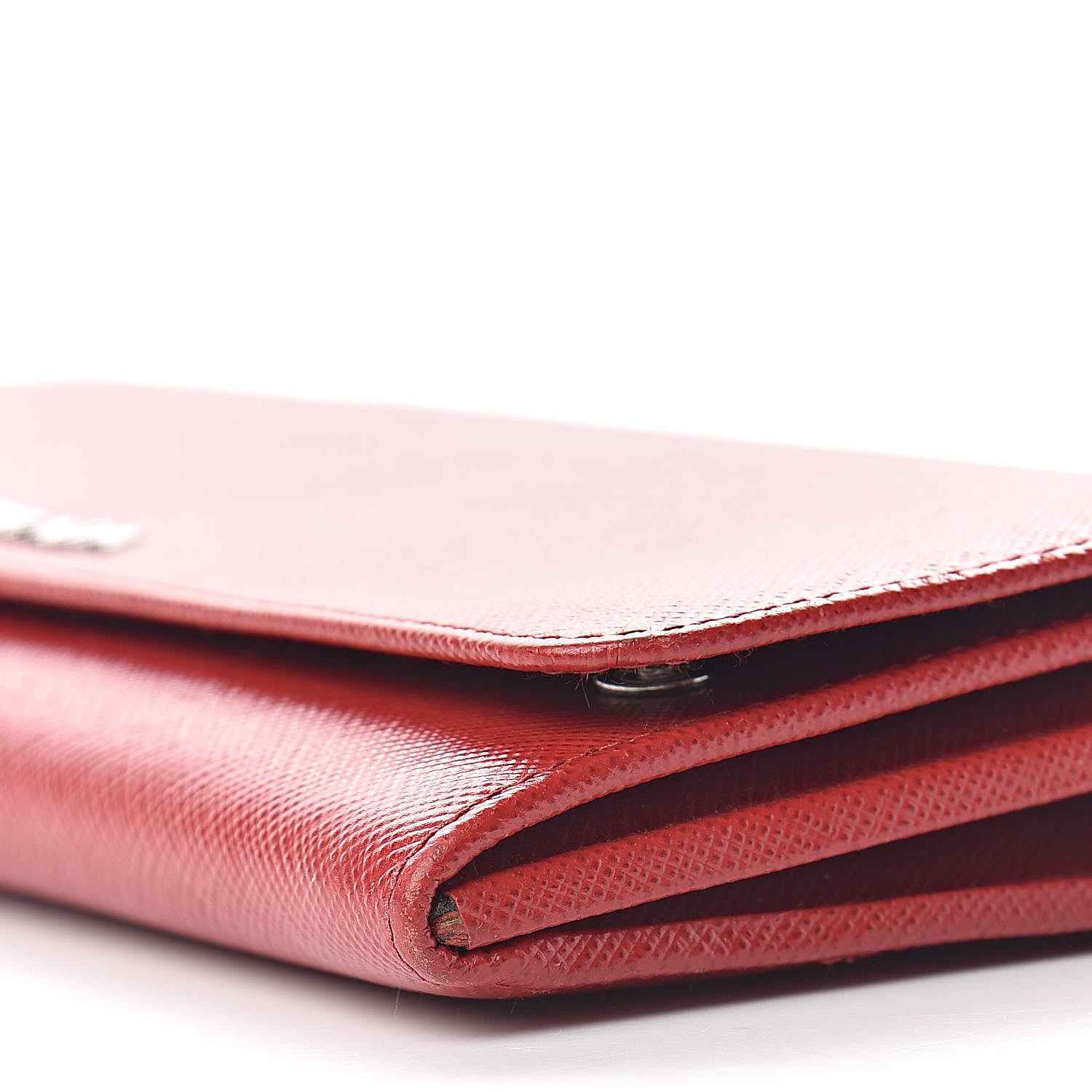 Prada Saffiano Bi Color Wallet on Chain Fuoco Black 11 of 19