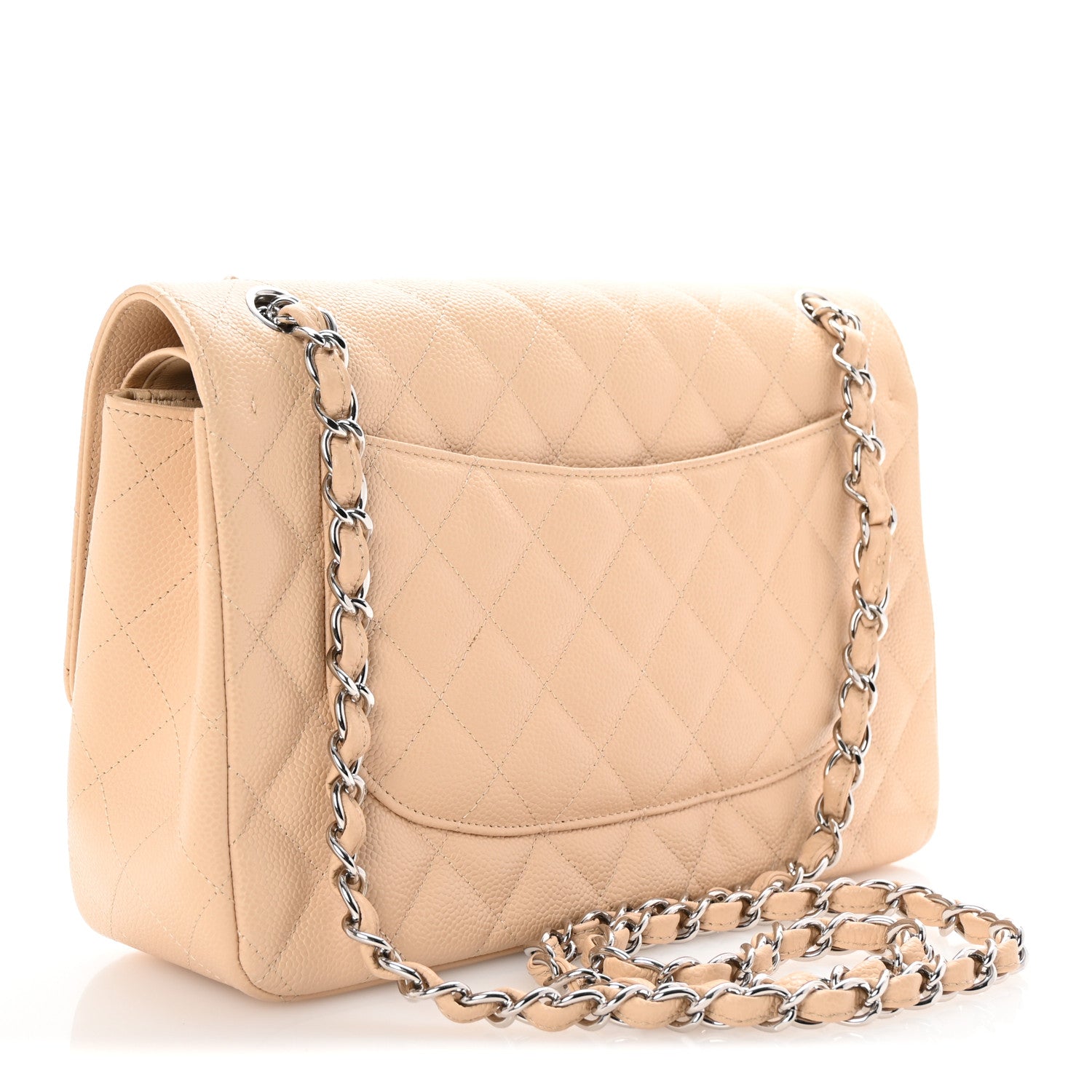 Chanel Caviar Quilted Jumbo Double Flap Light Beige 3 of 10