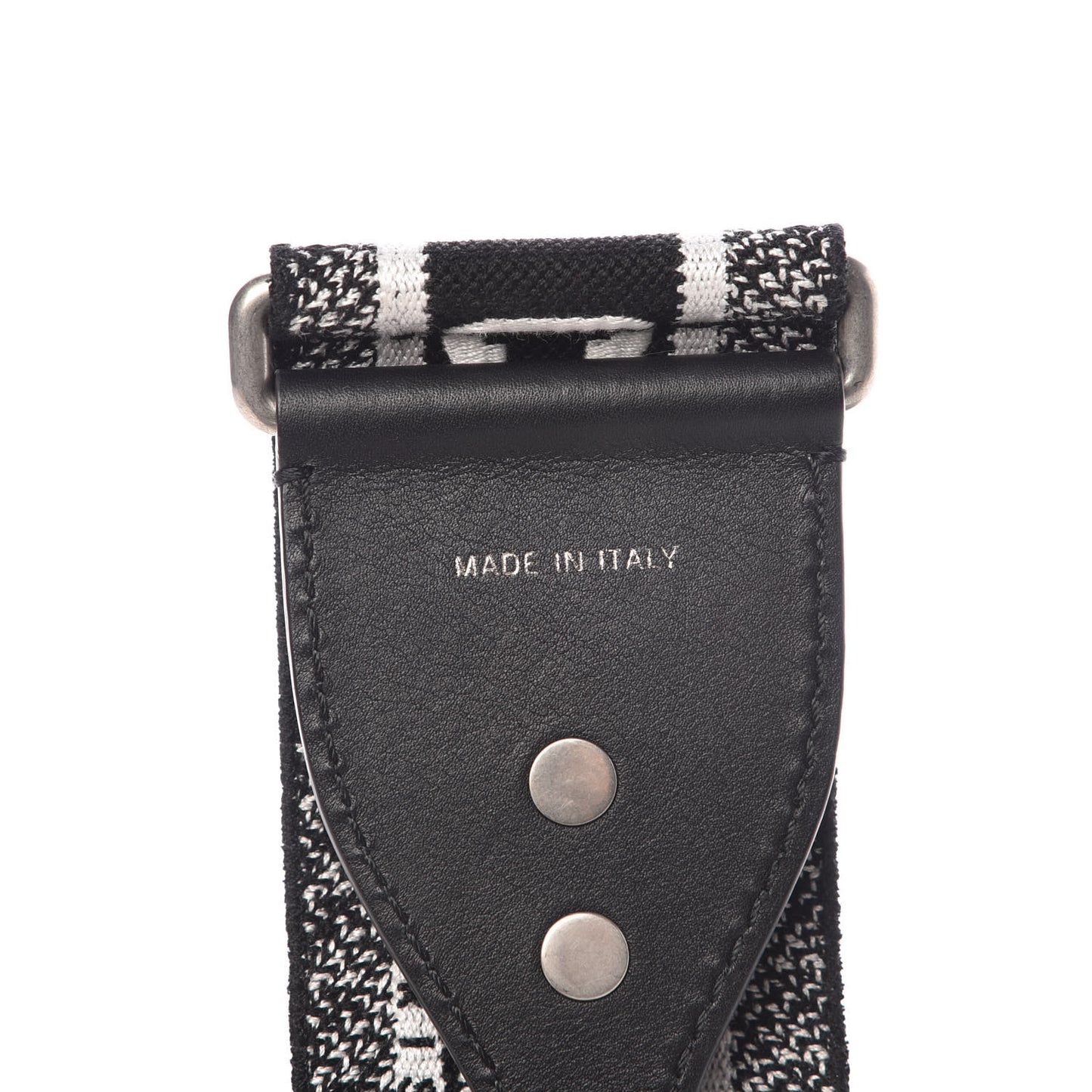 Canvas Embroidered Shoulder Strap Black White
