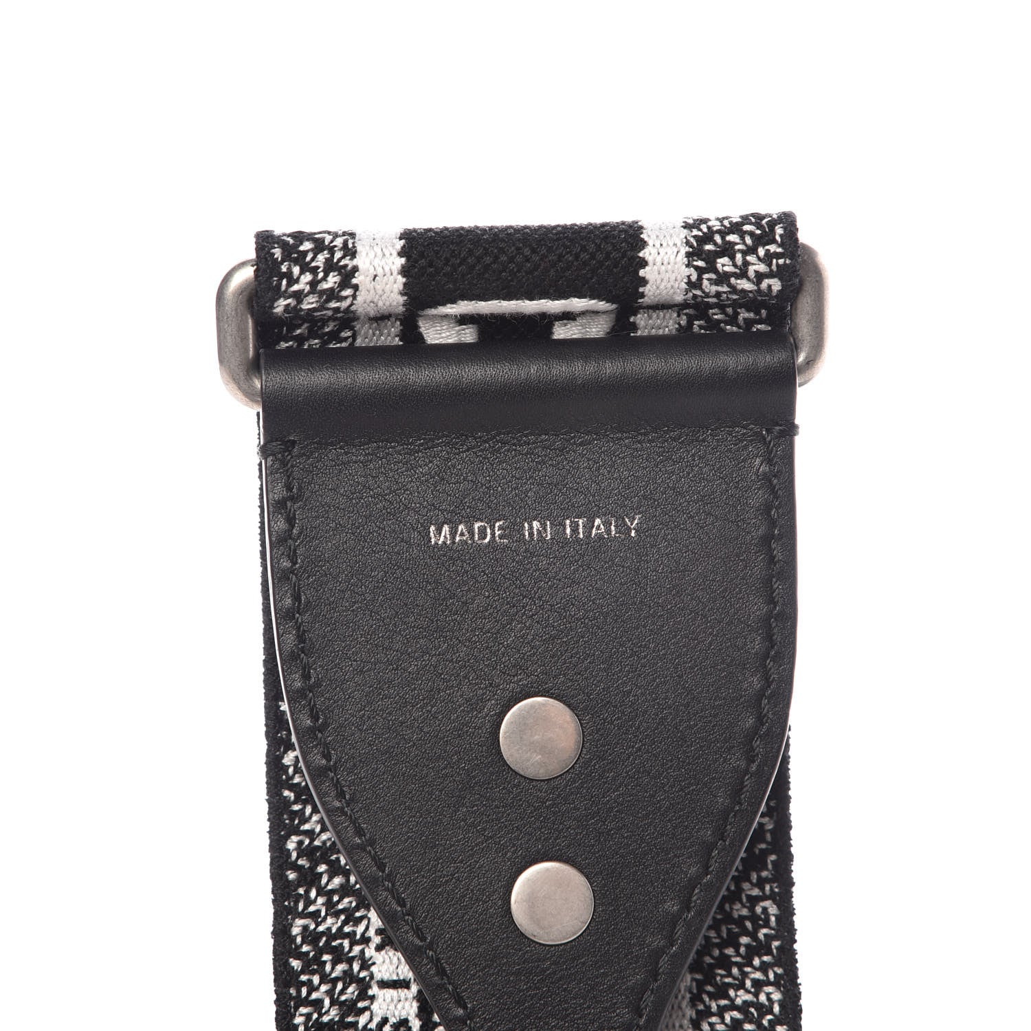 Christian Dior Canvas Embroidered Shoulder Strap Black White 4 of 4