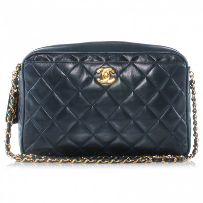 Chanel Lambskin Quilted Camera Case Navy 1 of 8
