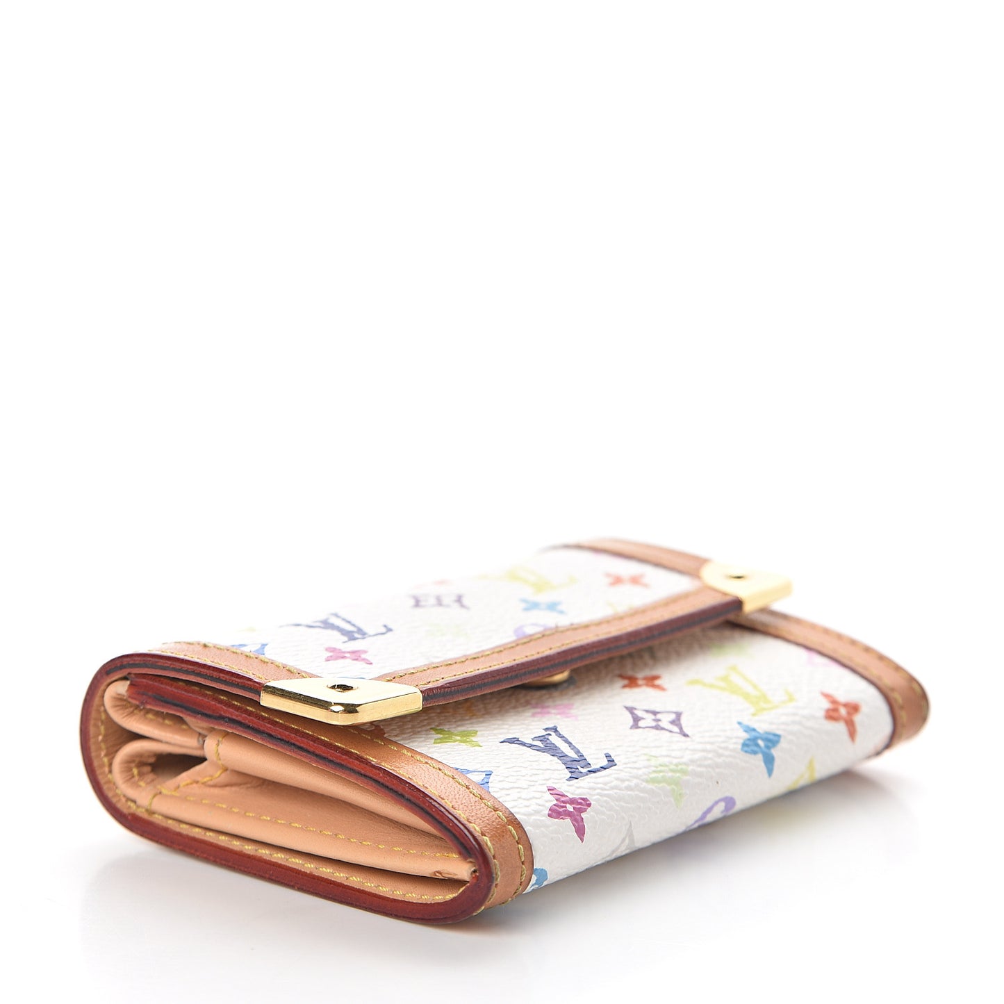 Monogram Multicolor Porte-Monnaie Plat Coin Purse White