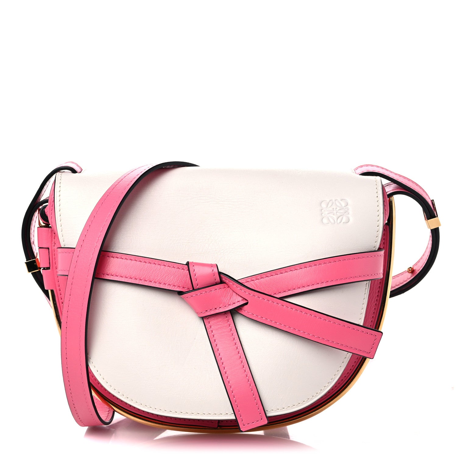Loewe Calfskin Small Metal Gate Crossbody Bag Wild Rose White 1 of 11